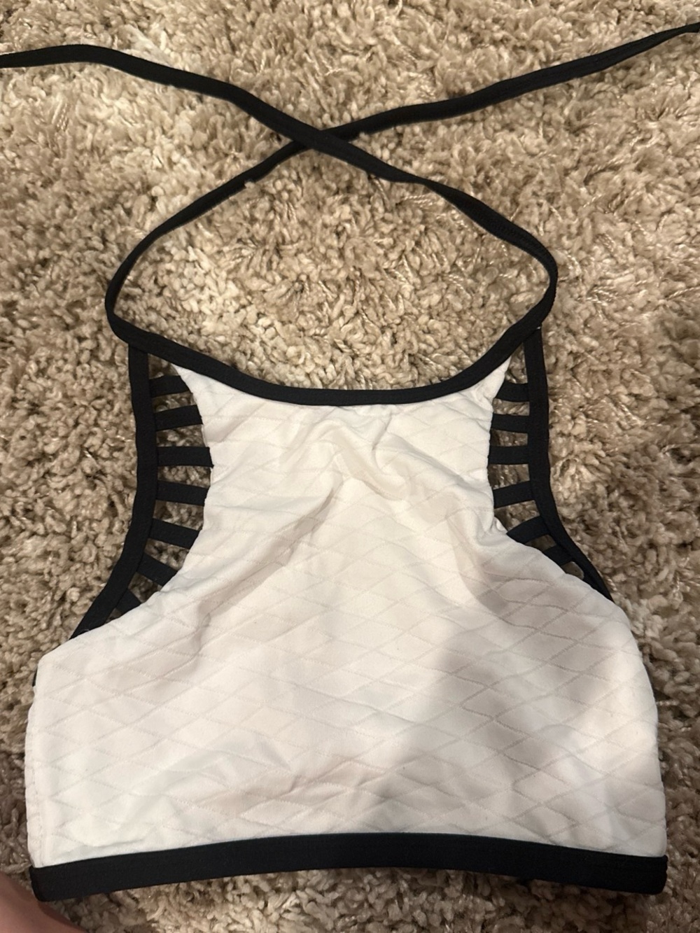 California Kisses White Quilted Halter Crop Top | Youth XL